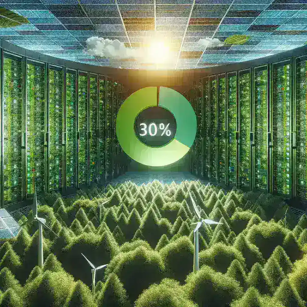 Green Computing: Strategies to Reduce Data Center Carbon Footprint by 30{a2790d17e78ab7a8316bdfadeb3f1b4b24ba405763ce0398665dd4b62c6b2904}